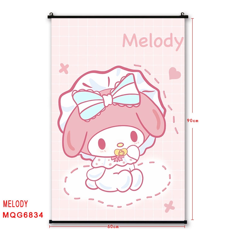 melody Anime black Plastic rod Cloth painting Wall Scroll 60X90CM MQG-6834