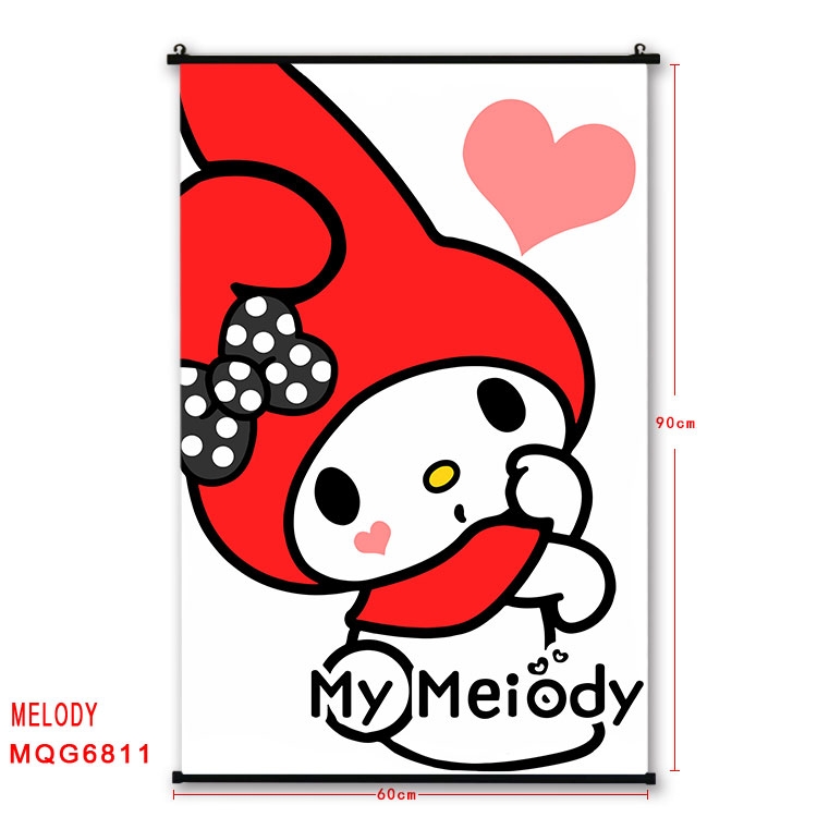 melody Anime black Plastic rod Cloth painting Wall Scroll 60X90CM MQG-6811