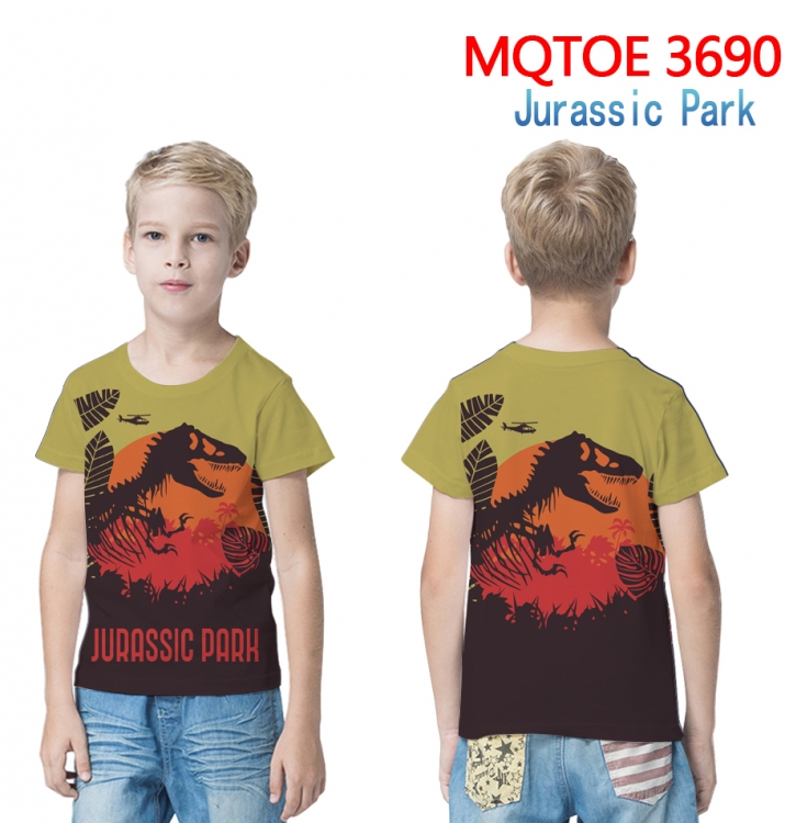 Jurassic Park  full-color printed short-sleeved T-shirt 60 80 100 120 140 160 6 sizes for children MQTOE3690