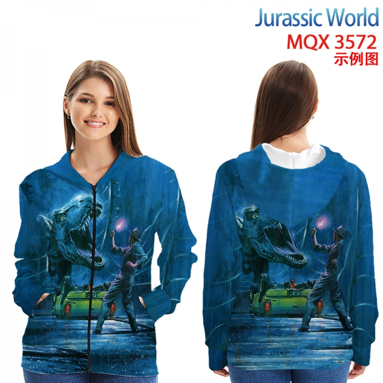 Jurassic Park Anime Zip patch pocket sweatshirt jacket Hoodie from 2XS to 4XL MQX3572