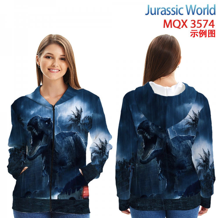 Jurassic Park Anime Zip patch pocket sweatshirt jacket Hoodie from 2XS to 4XL MQX3574