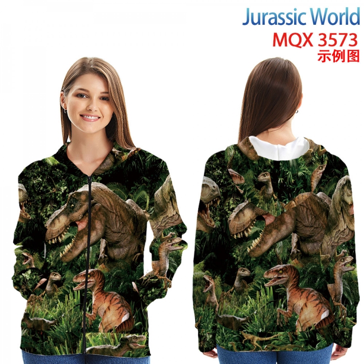 Jurassic Park Anime Zip patch pocket sweatshirt jacket Hoodie from 2XS to 4XL MQX3573