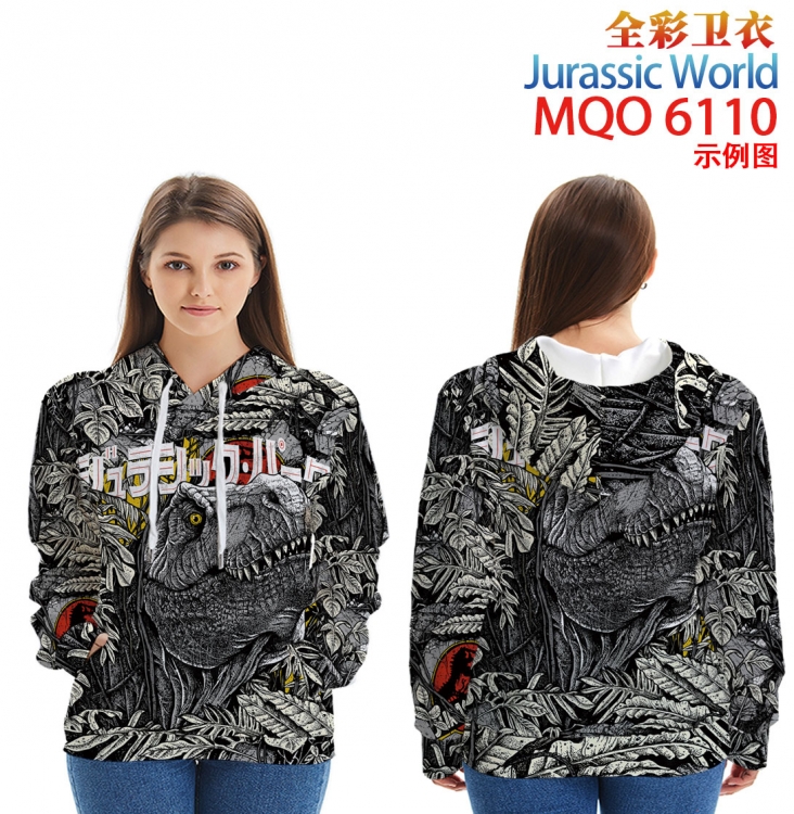 Jurassic Park Long Sleeve Hooded Full Color Patch Pocket Sweatshirt from XXS to 4XL MQO6110