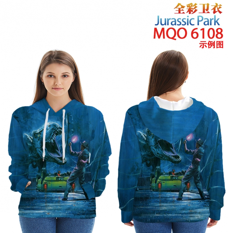 Jurassic Park Long Sleeve Hooded Full Color Patch Pocket Sweatshirt from XXS to 4XL MQO6108