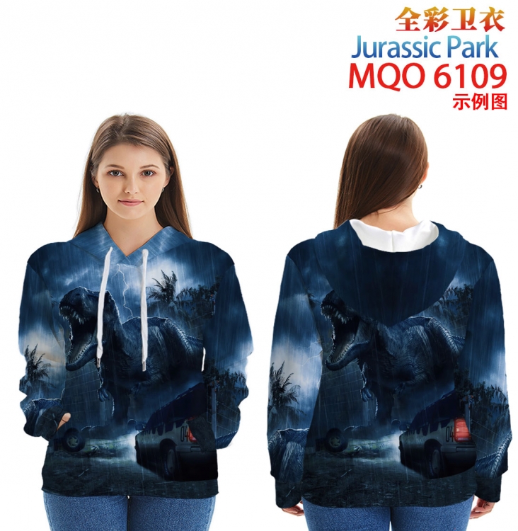 Jurassic Park Long Sleeve Hooded Full Color Patch Pocket Sweatshirt from XXS to 4XL MQO6109