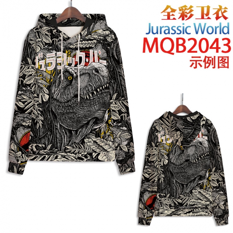 Jurassic Park Full color long sleeve hooded patch pocket sweater from 2XS to 4XL MQB2043