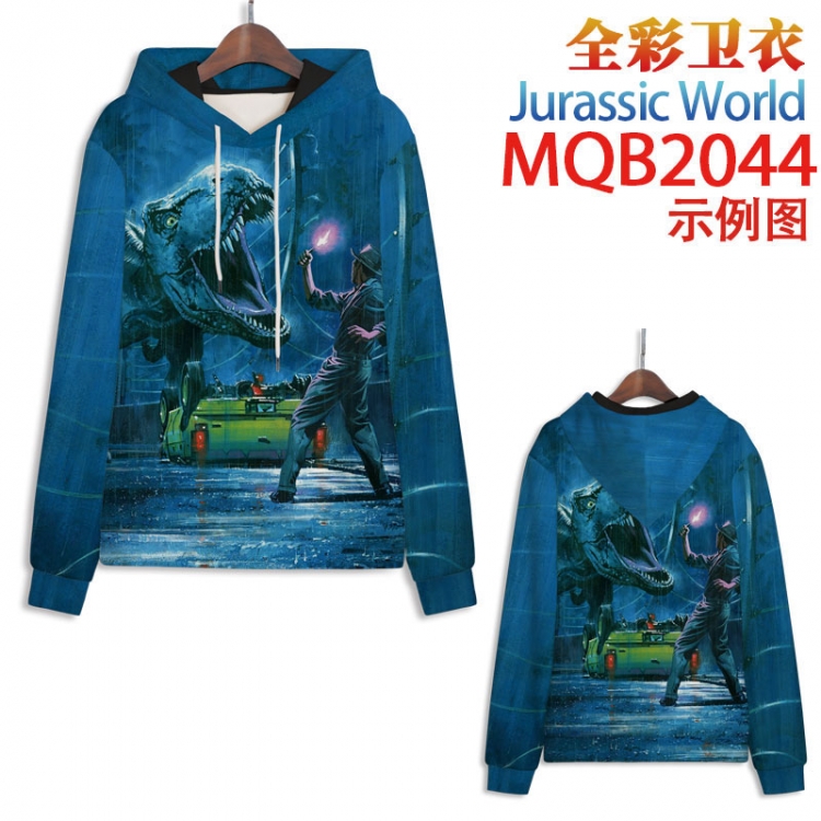 Jurassic Park Full color long sleeve hooded patch pocket sweater from 2XS to 4XL MQB2044