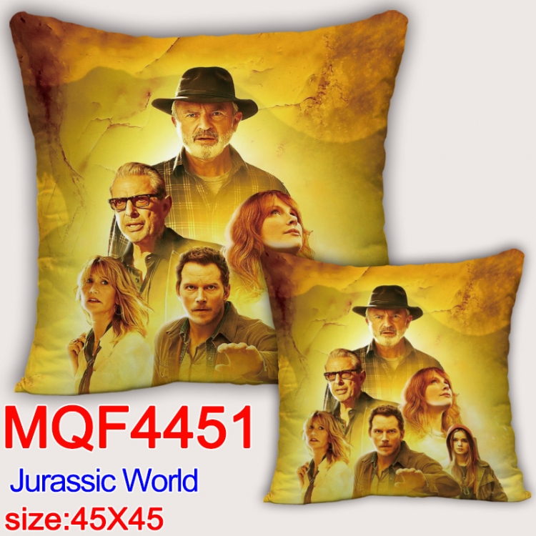 Jurassic World Anime square full-color pillow cushion 45X45CM NO FILLING MQF-4451