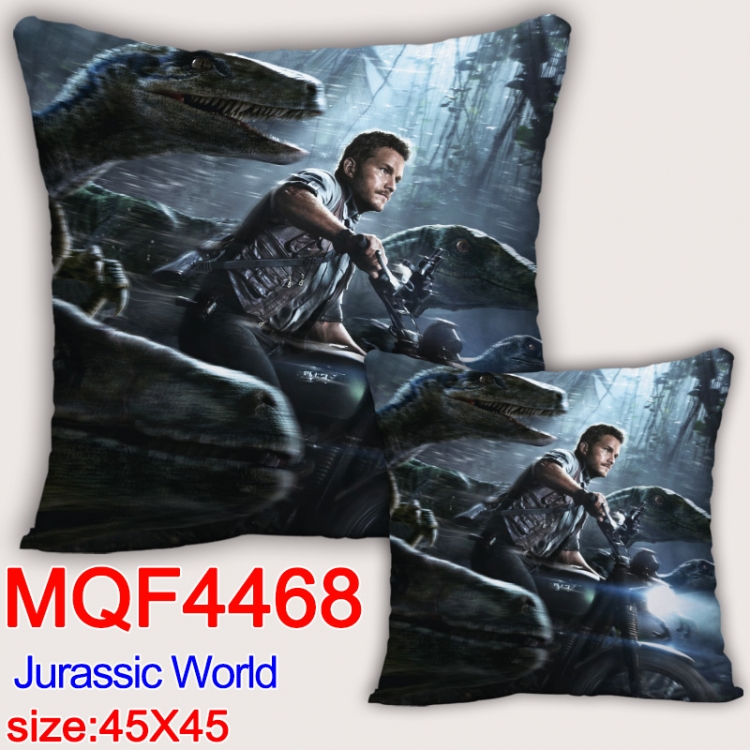 Jurassic World Anime square full-color pillow cushion 45X45CM NO FILLING  MQF-4468