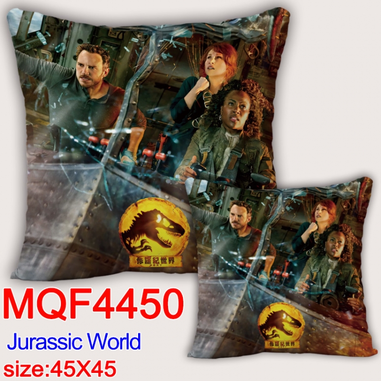 Jurassic World Anime square full-color pillow cushion 45X45CM NO FILLING  MQF-4450