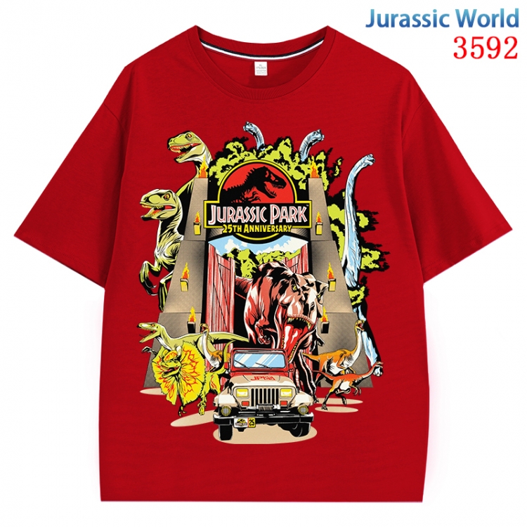 Jurassic World Anime Pure Cotton Short Sleeve T-shirt Direct Spray Technology from S to 4XL CMY-3592-3