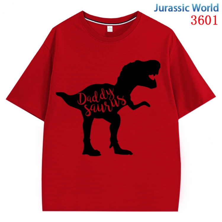 Jurassic World Anime Pure Cotton Short Sleeve T-shirt Direct Spray Technology from S to 4XL CMY-3601-3