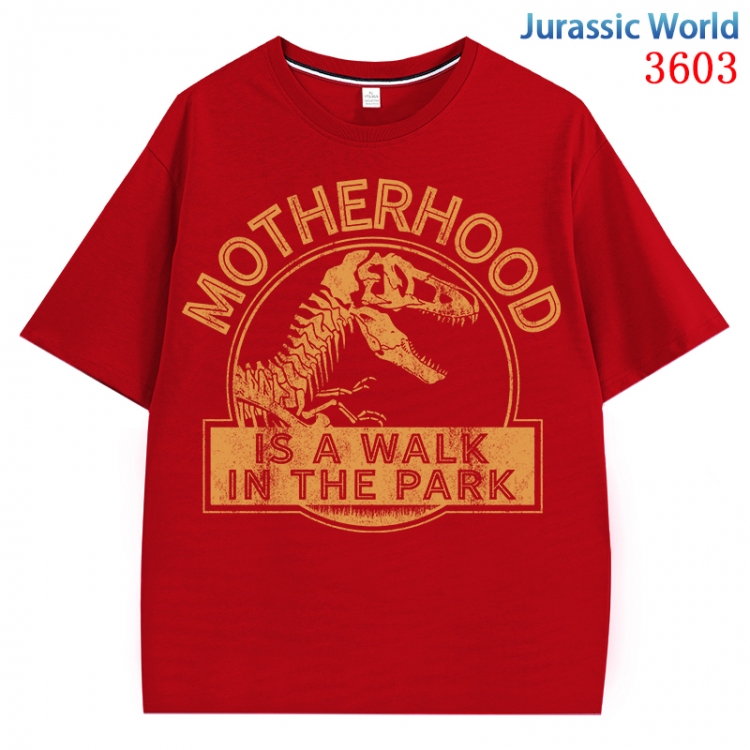 Jurassic World Anime Pure Cotton Short Sleeve T-shirt Direct Spray Technology from S to 4XL CMY-3603-3