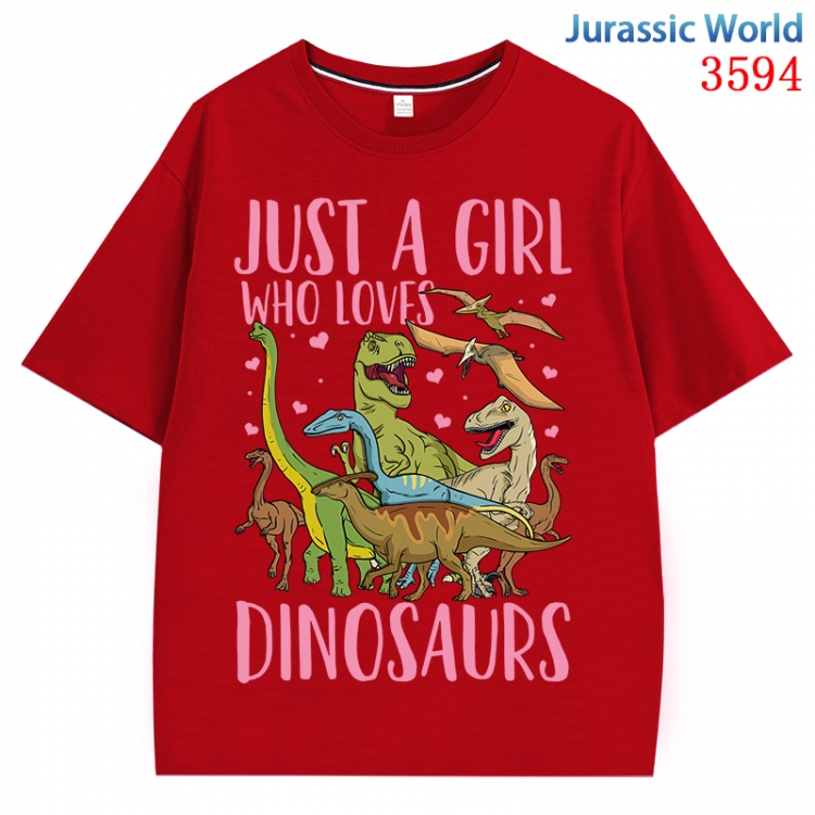 Jurassic World Anime Pure Cotton Short Sleeve T-shirt Direct Spray Technology from S to 4XL CMY-3594-3
