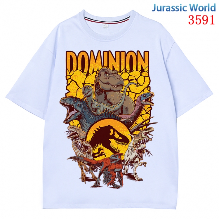 Jurassic World Anime Pure Cotton Short Sleeve T-shirt Direct Spray Technology from S to 4XL CMY-3591-1