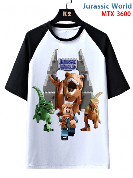 Jurassic World Anime raglan sleeve cotton T-shirt from XS to 3XL MTX-3600-1