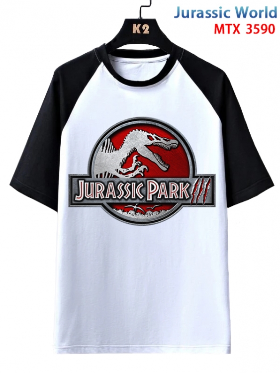 Jurassic World Anime raglan sleeve cotton T-shirt from XS to 3XL MTX-3590-1