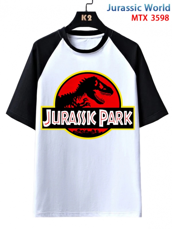 Jurassic World Anime raglan sleeve cotton T-shirt from XS to 3XL MTX-3598-1