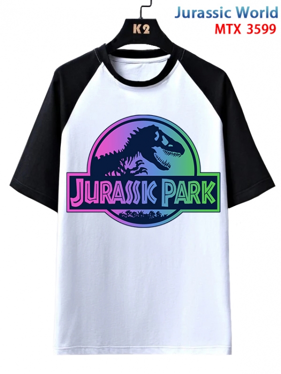 Jurassic World Anime raglan sleeve cotton T-shirt from XS to 3XL MTX-3599-1