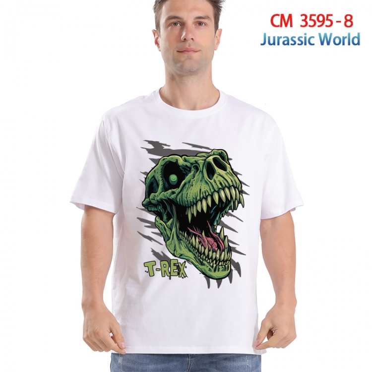 Jurassic World Printed short-sleeved cotton T-shirt from S to 4XL 3595-8