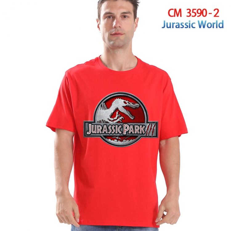 Jurassic World Printed short-sleeved cotton T-shirt from S to 4XL 3590-2