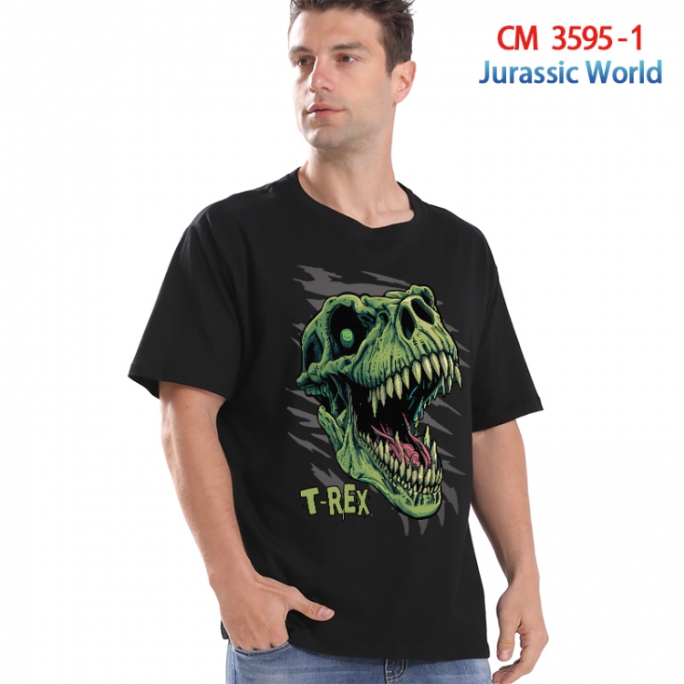 Jurassic World Printed short-sleeved cotton T-shirt from S to 4XL 3595-1