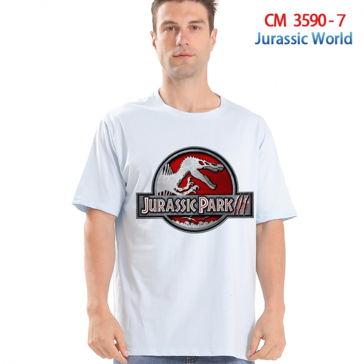 Jurassic World Printed short-sleeved cotton T-shirt from S to 4XL 3590-7