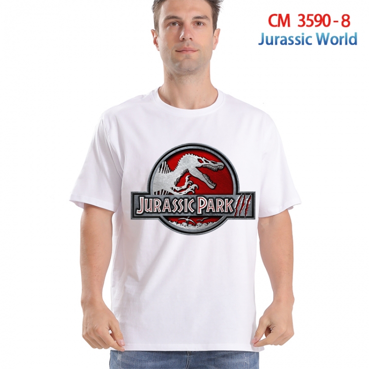 Jurassic World Printed short-sleeved cotton T-shirt from S to 4XL 3590-8