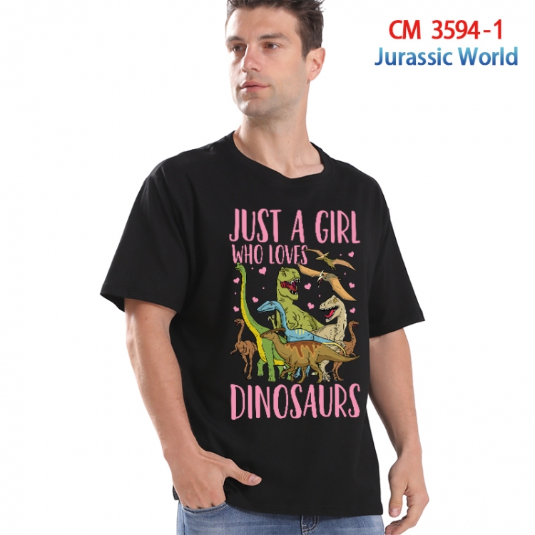 Jurassic World Printed short-sleeved cotton T-shirt from S to 4XL 3594-1