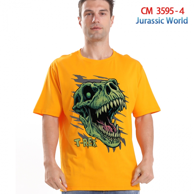 Jurassic World Printed short-sleeved cotton T-shirt from S to 4XL 3595-4