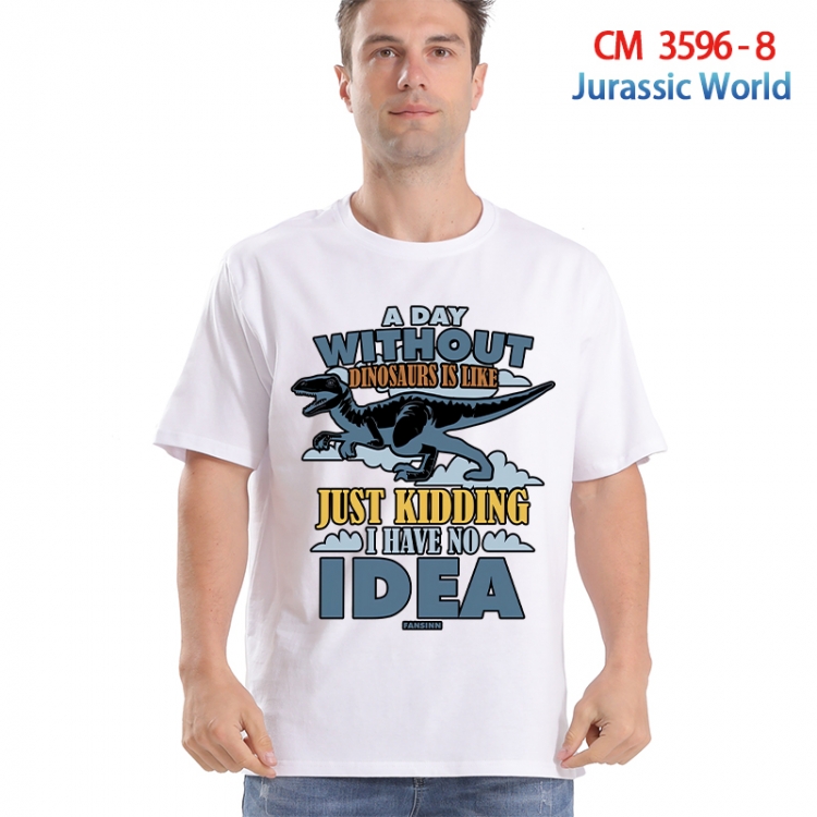 Jurassic World Printed short-sleeved cotton T-shirt from S to 4XL 3596-8