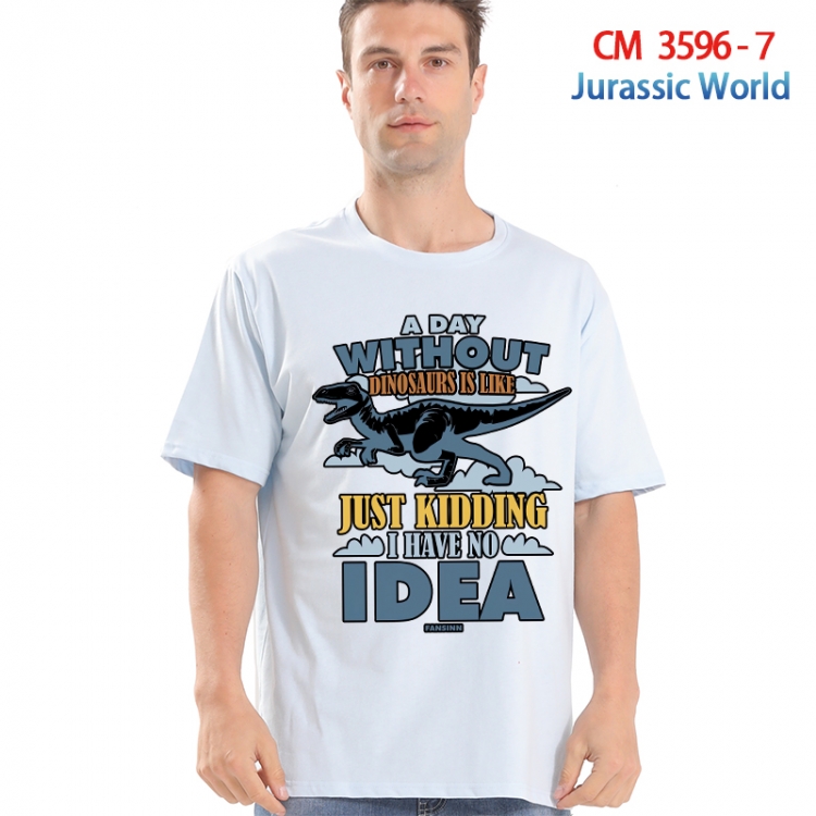 Jurassic World Printed short-sleeved cotton T-shirt from S to 4XL 3596-7