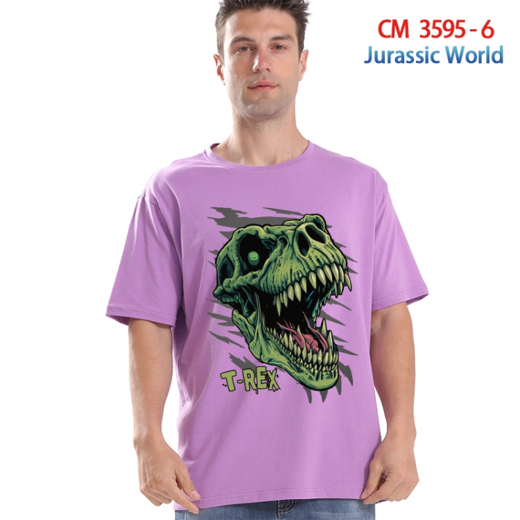Jurassic World Printed short-sleeved cotton T-shirt from S to 4XL 3595-6