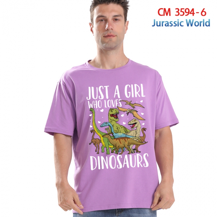 Jurassic World Printed short-sleeved cotton T-shirt from S to 4XL 3594-6