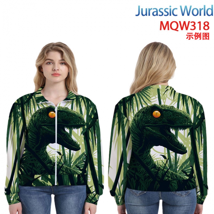 Jurassic World Animation surrounding full-color sweater hoodless zipper jacket from M to 3XL MQW318