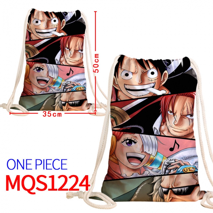 One Piece Canvas drawstring pocket backpack 50x35cm  MQS-1224