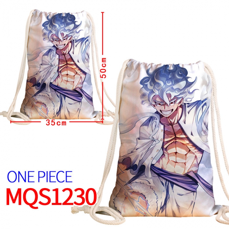 One Piece Canvas drawstring pocket backpack 50x35cm  MQS-1230