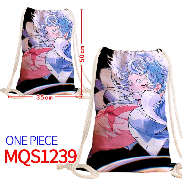 One Piece Canvas drawstring pocket backpack 50x35cm MQS-1239