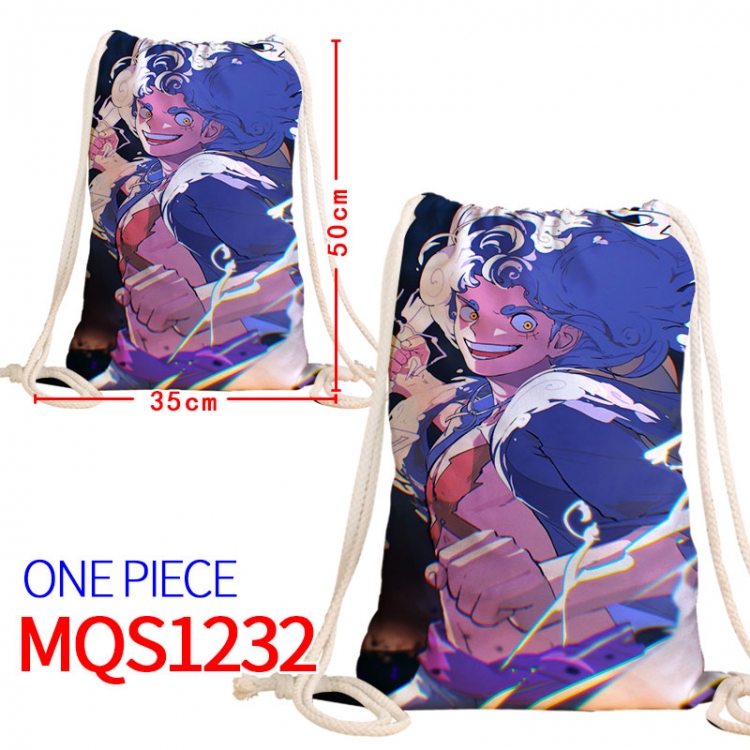 One Piece Canvas drawstring pocket backpack 50x35cm MQS-1232