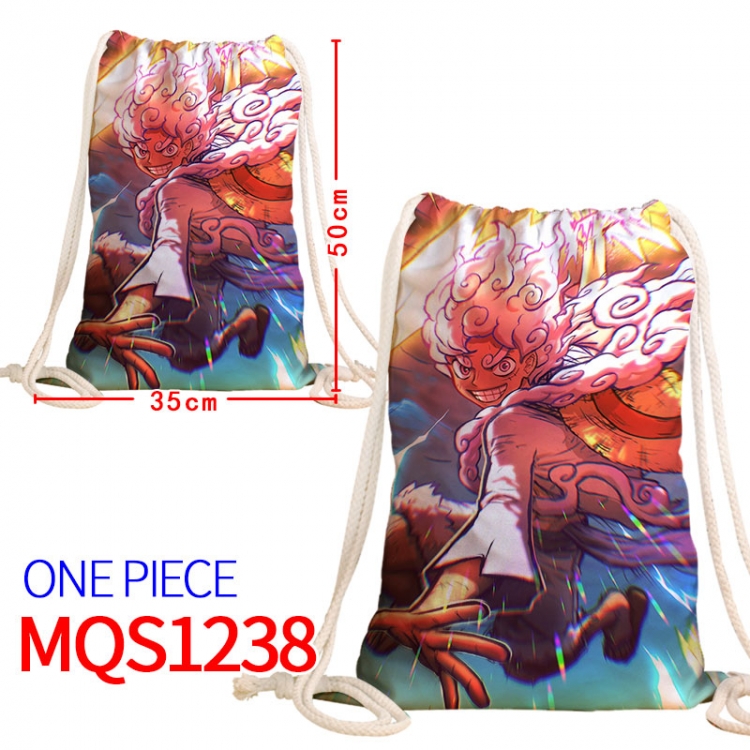 One Piece Canvas drawstring pocket backpack 50x35cm MQS-1238