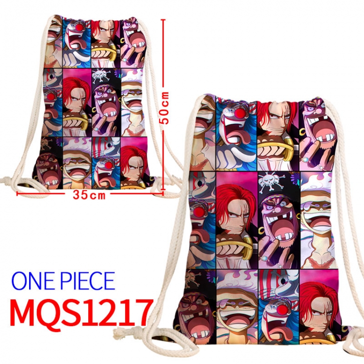 One Piece Canvas drawstring pocket backpack 50x35cm  MQS-1217