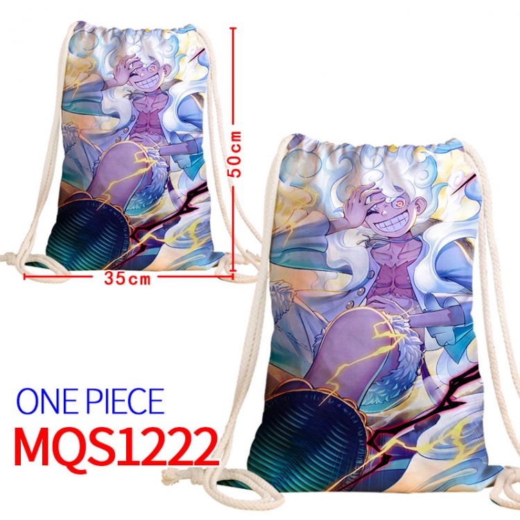 One Piece Canvas drawstring pocket backpack 50x35cm MQS-1222