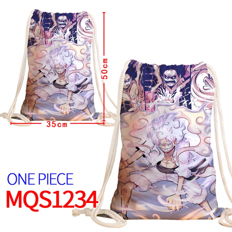 One Piece Canvas drawstring pocket backpack 50x35cm  MQS-1234