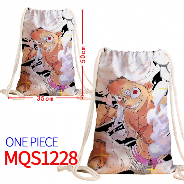 One Piece Canvas drawstring pocket backpack 50x35cm MQS-1228