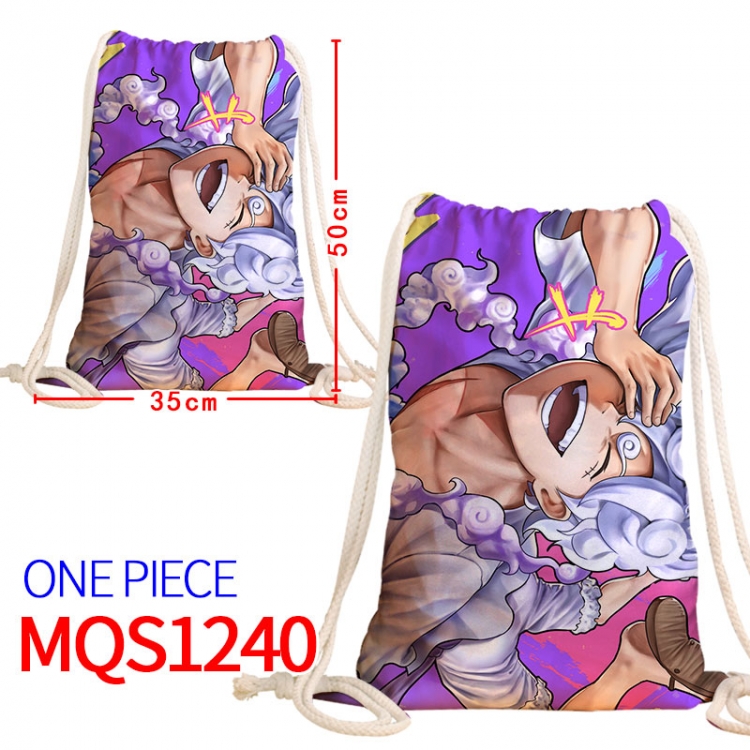 One Piece Canvas drawstring pocket backpack 50x35cm  MQS-1240