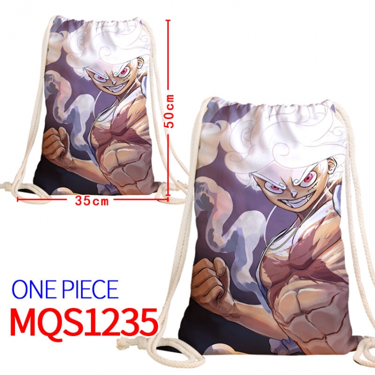 One Piece Canvas drawstring pocket backpack 50x35cm MQS-1235