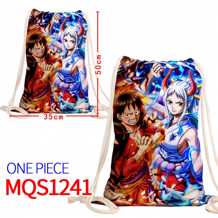 One Piece Canvas drawstring pocket backpack 50x35cm MQS-1241