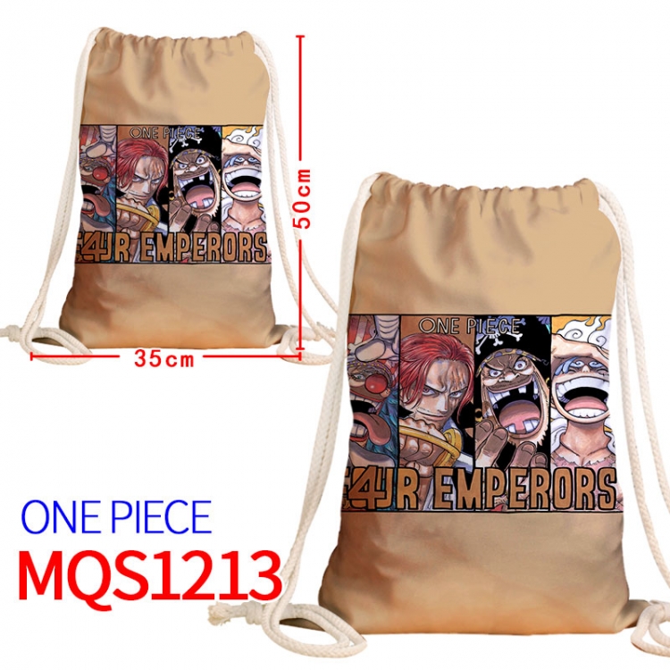 One Piece Canvas drawstring pocket backpack 50x35cm MQS-1213