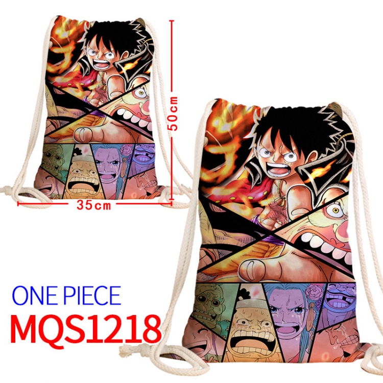 One Piece Canvas drawstring pocket backpack 50x35cm MQS-1218