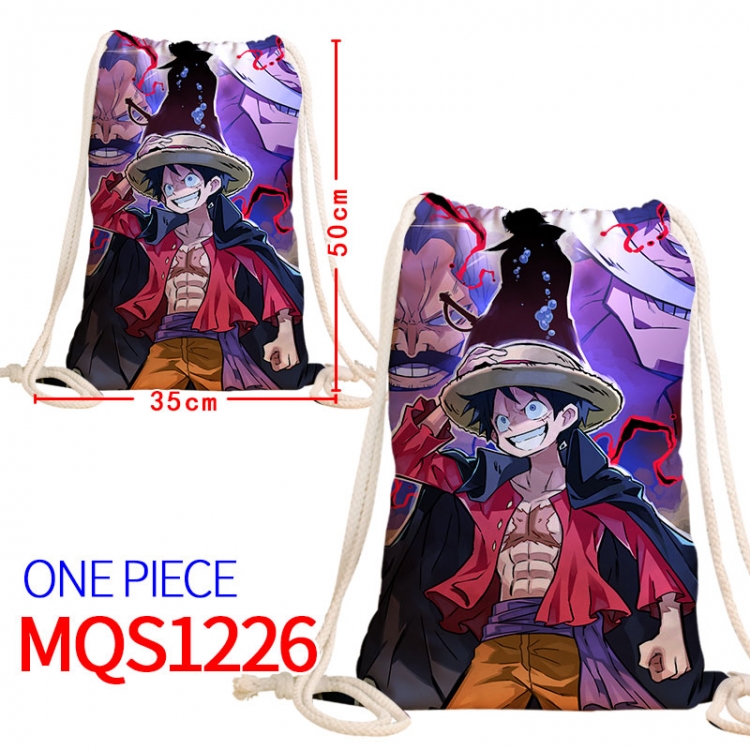 One Piece Canvas drawstring pocket backpack 50x35cm  MQS-1226